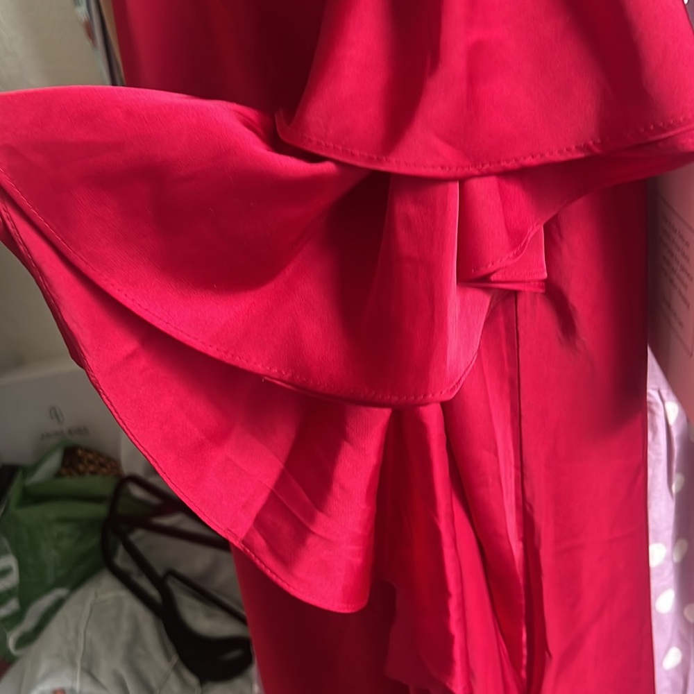 NEW NWT MAC Duggal Ruffle Long red Dress by Mac Duggal size 4 - Picture 8 of 8
